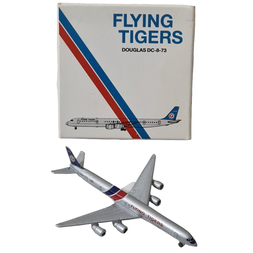 flying tigers dc-8 diecast plane model by schabak