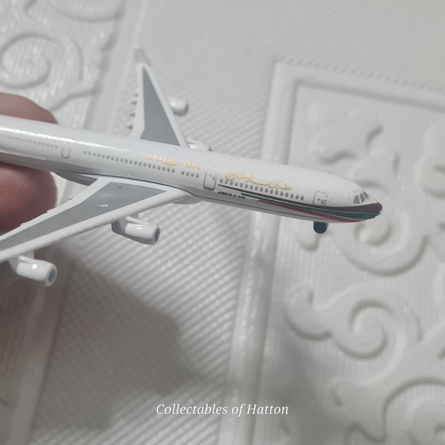 Schabak 1:600 Airbus A-340 Gulf Air Germany diecast plane boxed 955/32