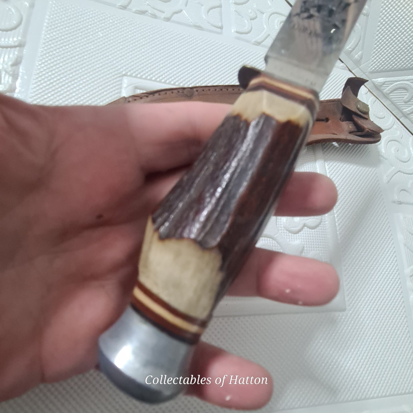 Solingen wilhelm Tell German made stag handle hunting knife high quality old