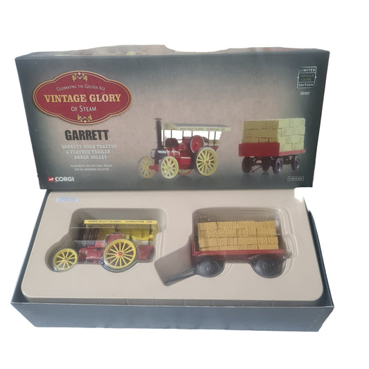 Corgi 80307 Vintage glory of steam 1:50  Garrett road tractor & trailer anker valley mint boxed