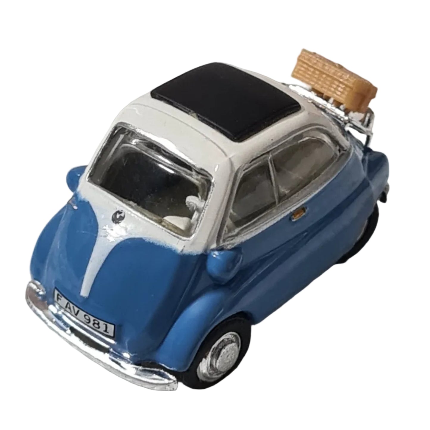 Oxford Cararama Diecast 1:76 BMW Isetta Microcar blue white loose excellent