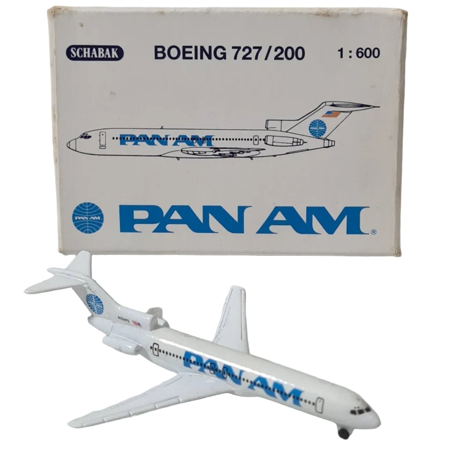 Schabak 1:600 Boeing 727-200 Pan-am  Germany diecast plane boxed 906/7