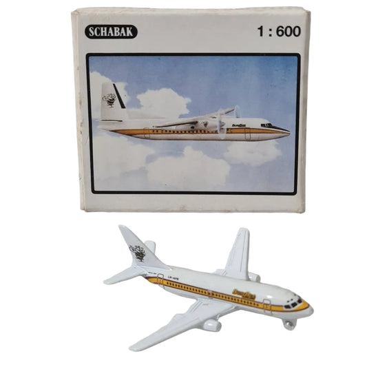 Schabak 1:600 Fokker 50 BusyBee busy bee made Germany diecast plane 930/91