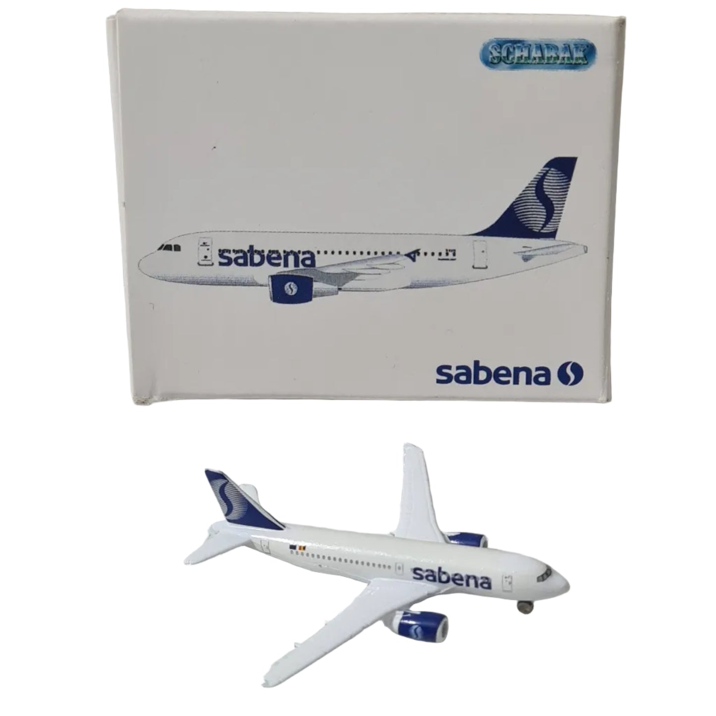 Schabak 1:600 Airbus A-319 Sabena made Germany diecast plane 957/6