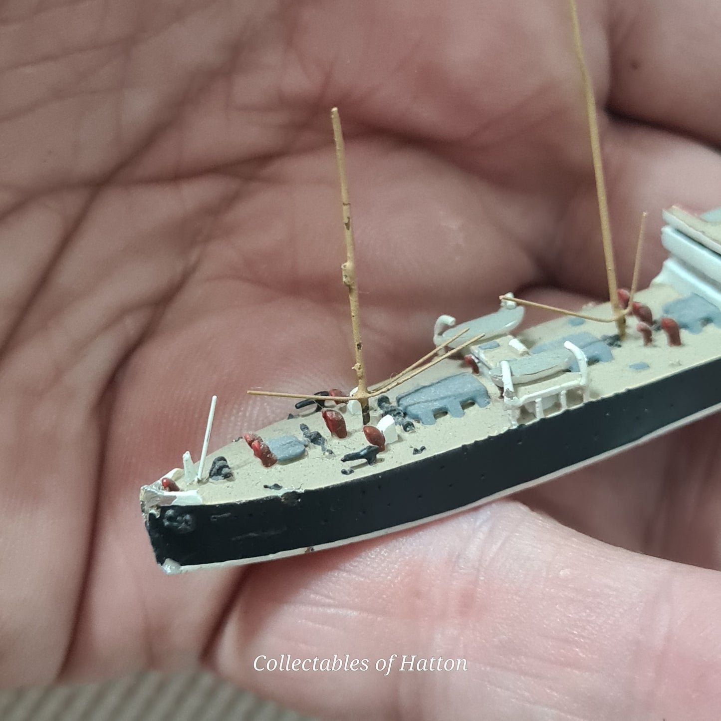 Rhenania GLR Kronstadt  1:1250   waterline white metal ship rare Russian model