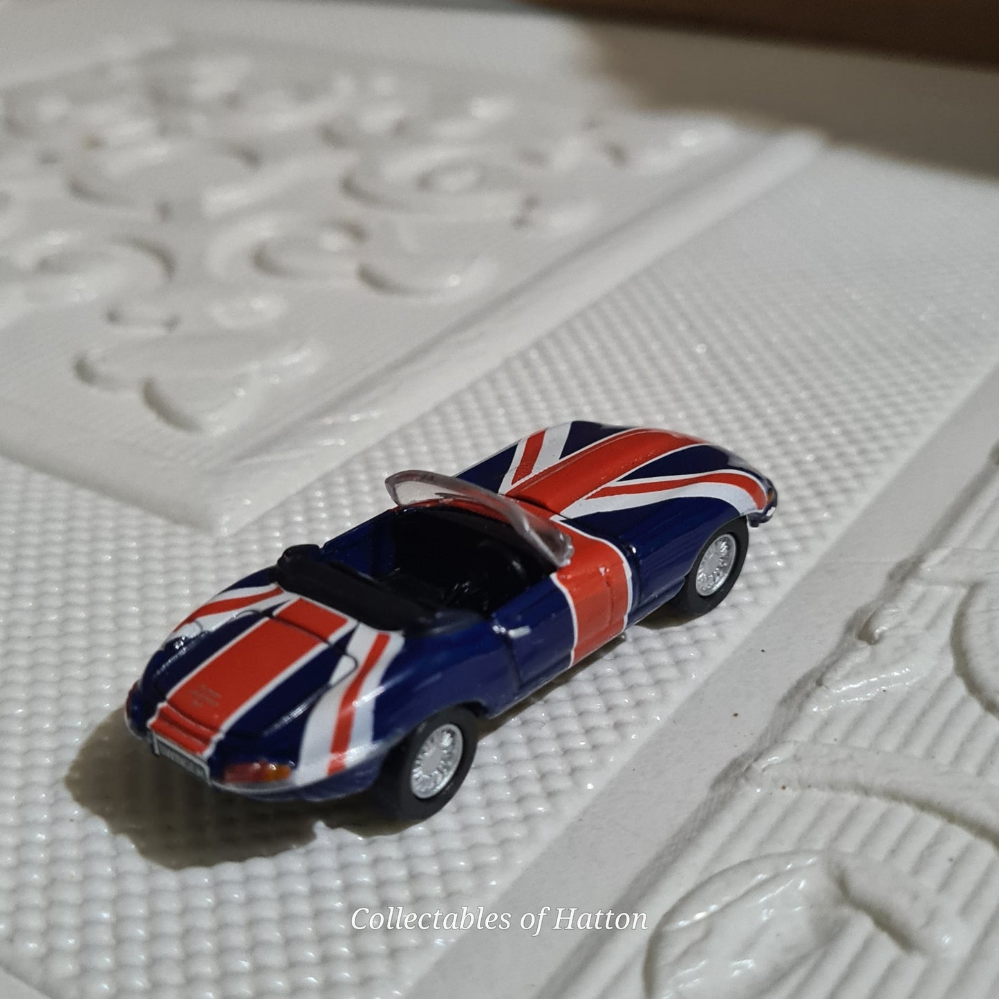 Oxford Diecast 1:76 Jaguar E-Type cabriolet union jack colours loose excellent