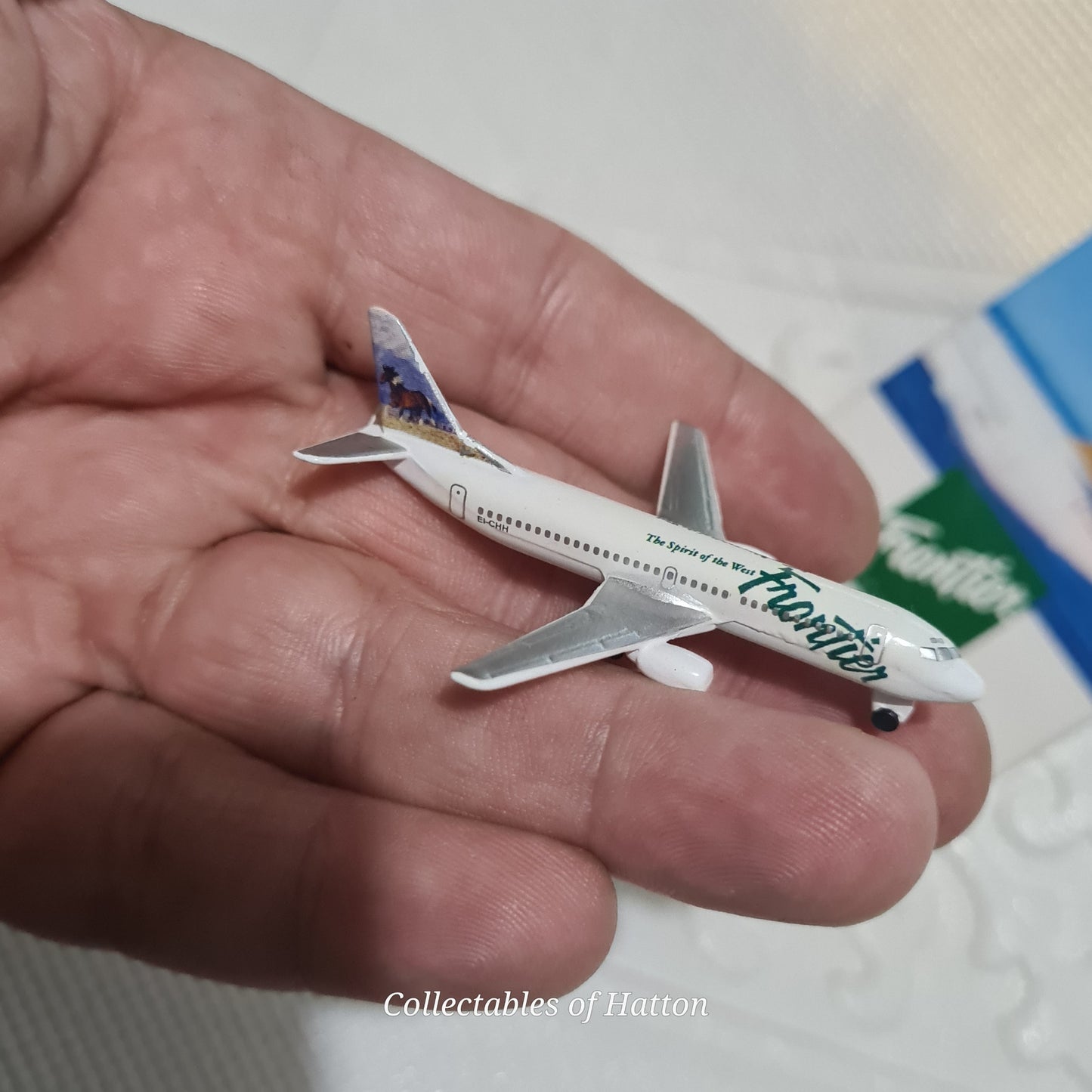 Schabak 1:600 Boeing 737 Frontier Airlines RARE made Germany diecast plane 925/200a