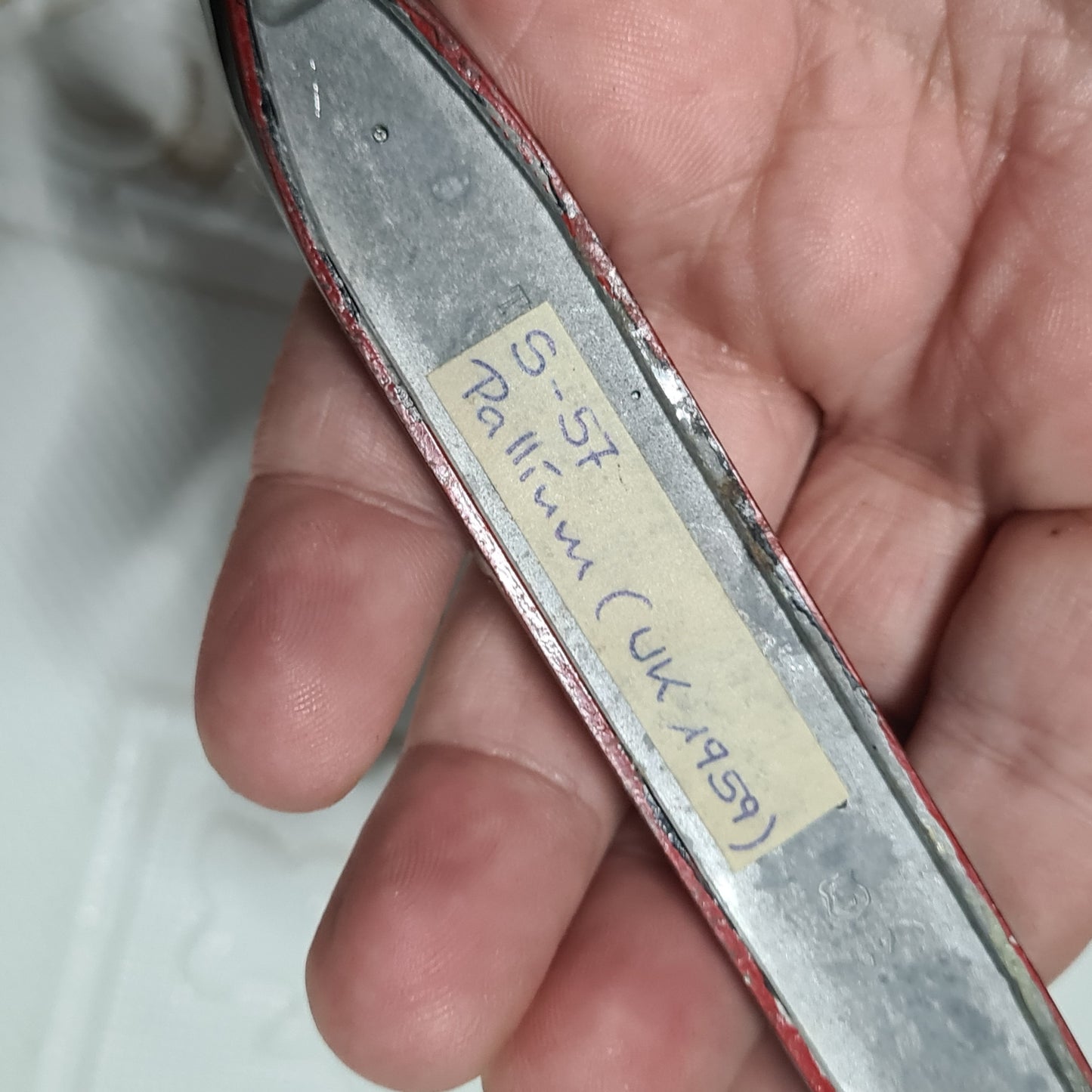 Hansa 1:1250 S-57 Pallium shell tanker 1959 waterline metal model loose used some wear