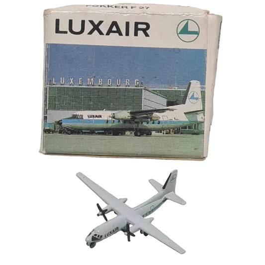 Schabak 1:600 Fokker F-27 Luxair made Germany diecast plane 930/17