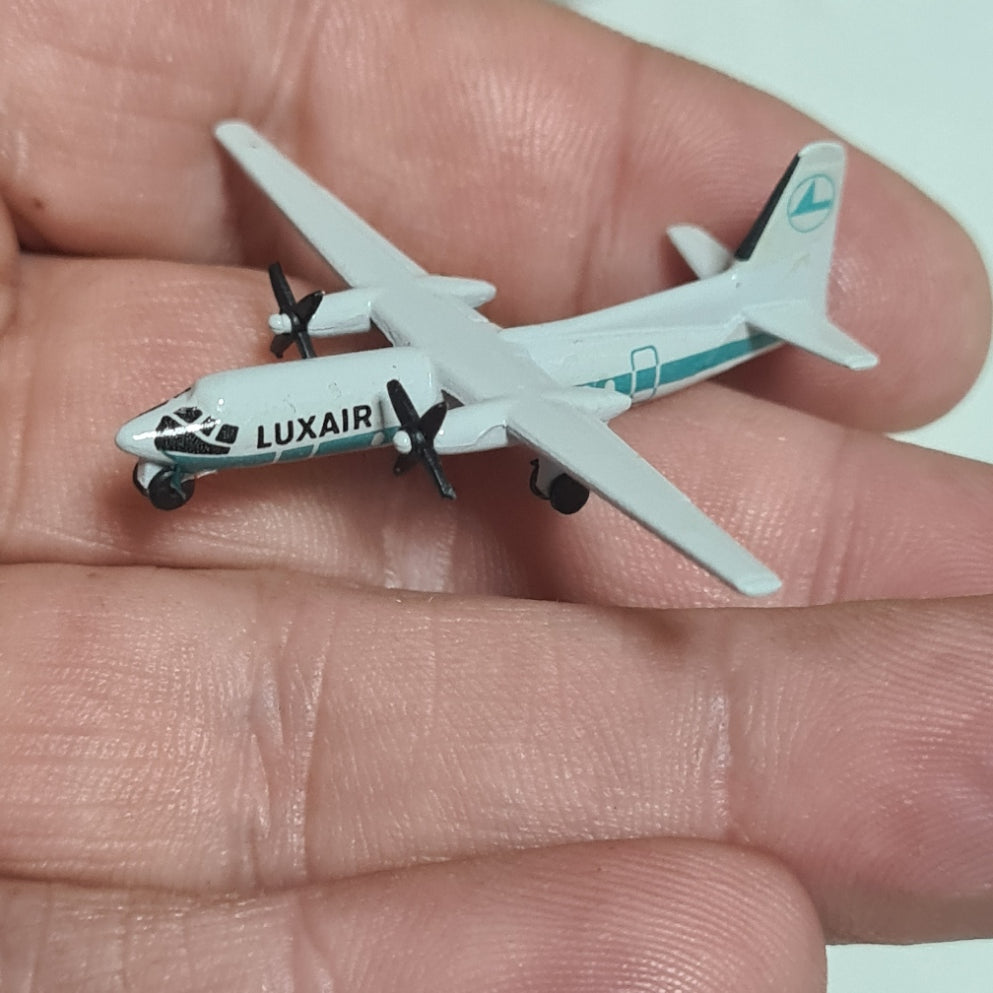 Schabak 1:600 Fokker F-27 Luxair made Germany diecast plane 930/17