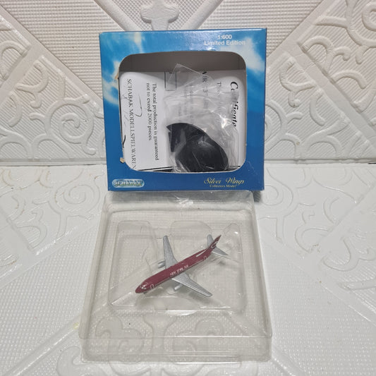 Schabak 1:600 Boeing 737-300 New York Air silver wings Germany diecast plane 2901/2902
