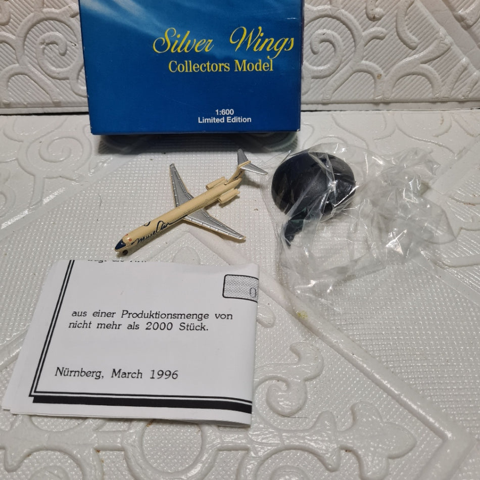 Schabak 1:600 Douglas DC-9 MUSE Air rare silver wings Germany diecast plane 2904/168