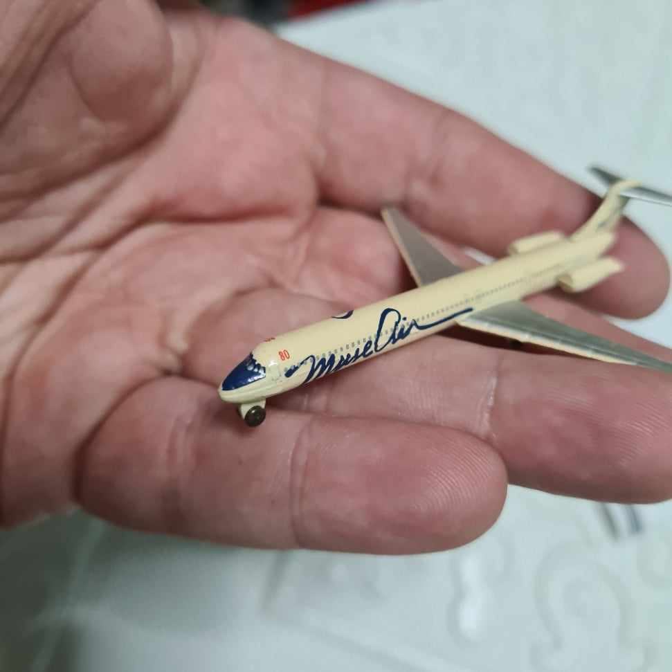 Schabak 1:600 Douglas DC-9 MUSE Air rare silver wings Germany diecast plane 2904/168