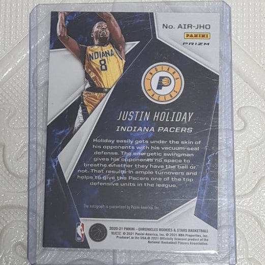 Justin Holiday 2020-21 Panini Chronicles Airborne prizm Autograph #AIR-JHO NBA Basketball Indiana Pacers  