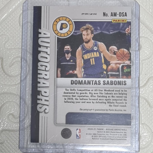 Domantis Sabonis 2020-21 Panini Mosaic prizm Autographs #AM-DSA Basketball Indiana Pacers  