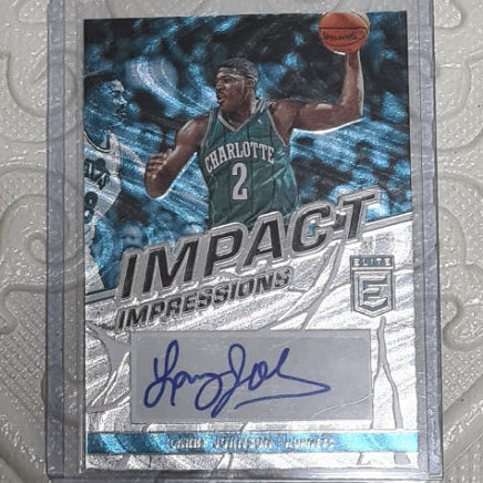 Larry Johnson 2022-23 Panini donruss Elite impact Autograph #II-LJS Basketball Charlotte Hornets 