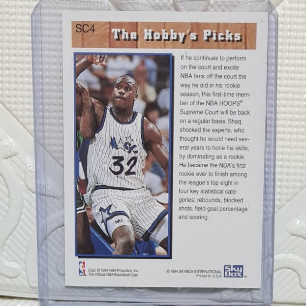 Shaquille O'Neal 1994 NBA Hoops Supreme Court SC4 NBA Basketball Orlando Magic  good+ Sleeved