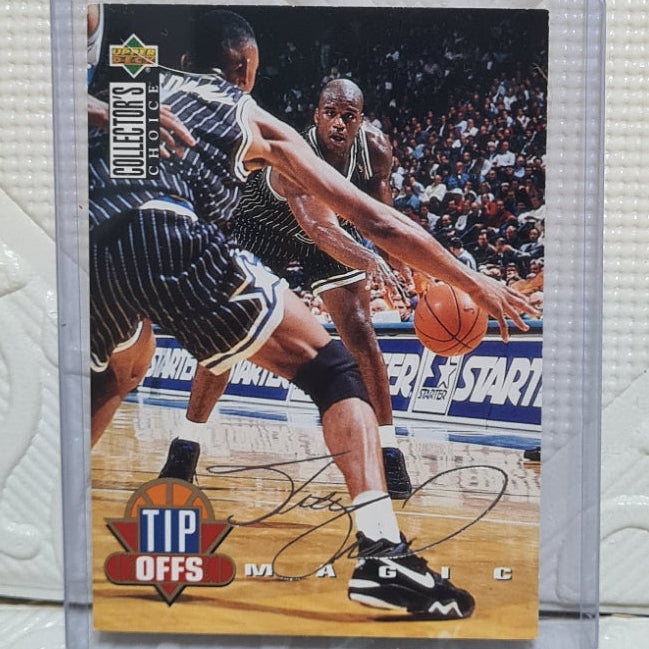Shaquille O'Neal 1994 Upper-Deck collectors choice tip offs silver auto #184 NBA Basketball Orlando Magic very good Sleeved