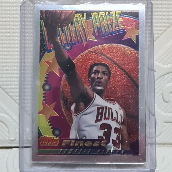 Scottie Pippen 1995 Topps Finest LP 4  NBA Basketball Chicago Bulls excellent + sleeved