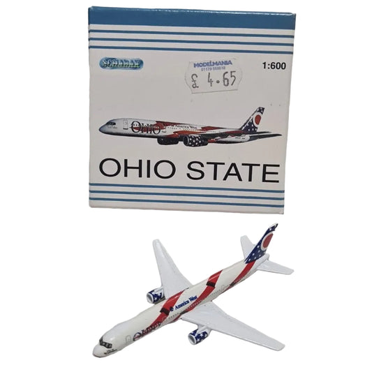 Schabak 1:600 Boeing 757 Ohio State American west Germany diecast plane 908/128o