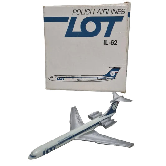 Schabak 1:600  Ilyushin Il-62 Polish Airlines made in Germany diecast plane 