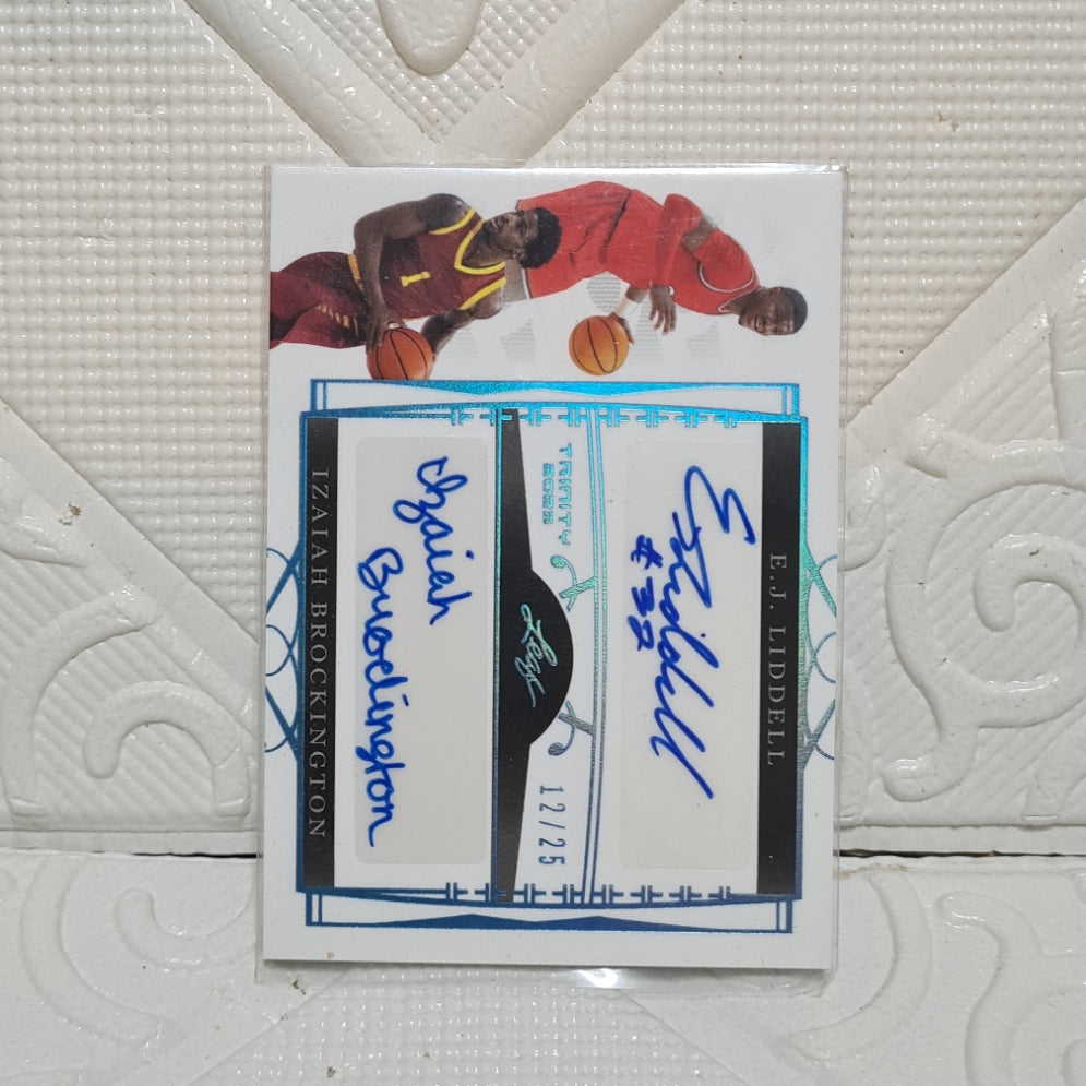 EJ Liddell iziah brockington 2023 Leaf  trinity 12/25 dual autograph NBA Basketball Excellent