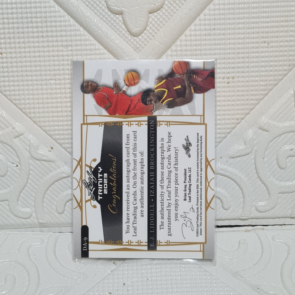 EJ Liddell iziah brockington 2023 Leaf  trinity 12/25 dual autograph NBA Basketball Excellent