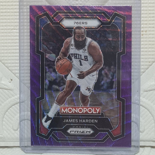 James Harden 2023-24 Panini prizm monopoly purple wave #67 NBA Basketball Philadelphia 76ers mint sleeved