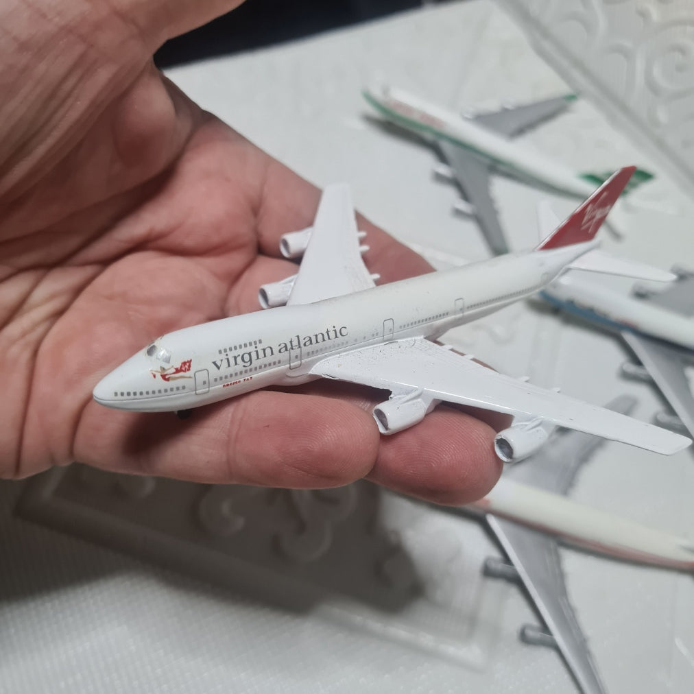 Schabak 1:600 Boeing 747 bundle of loose planes Virgin, Cathay, EL AL, Air India  lot 2
