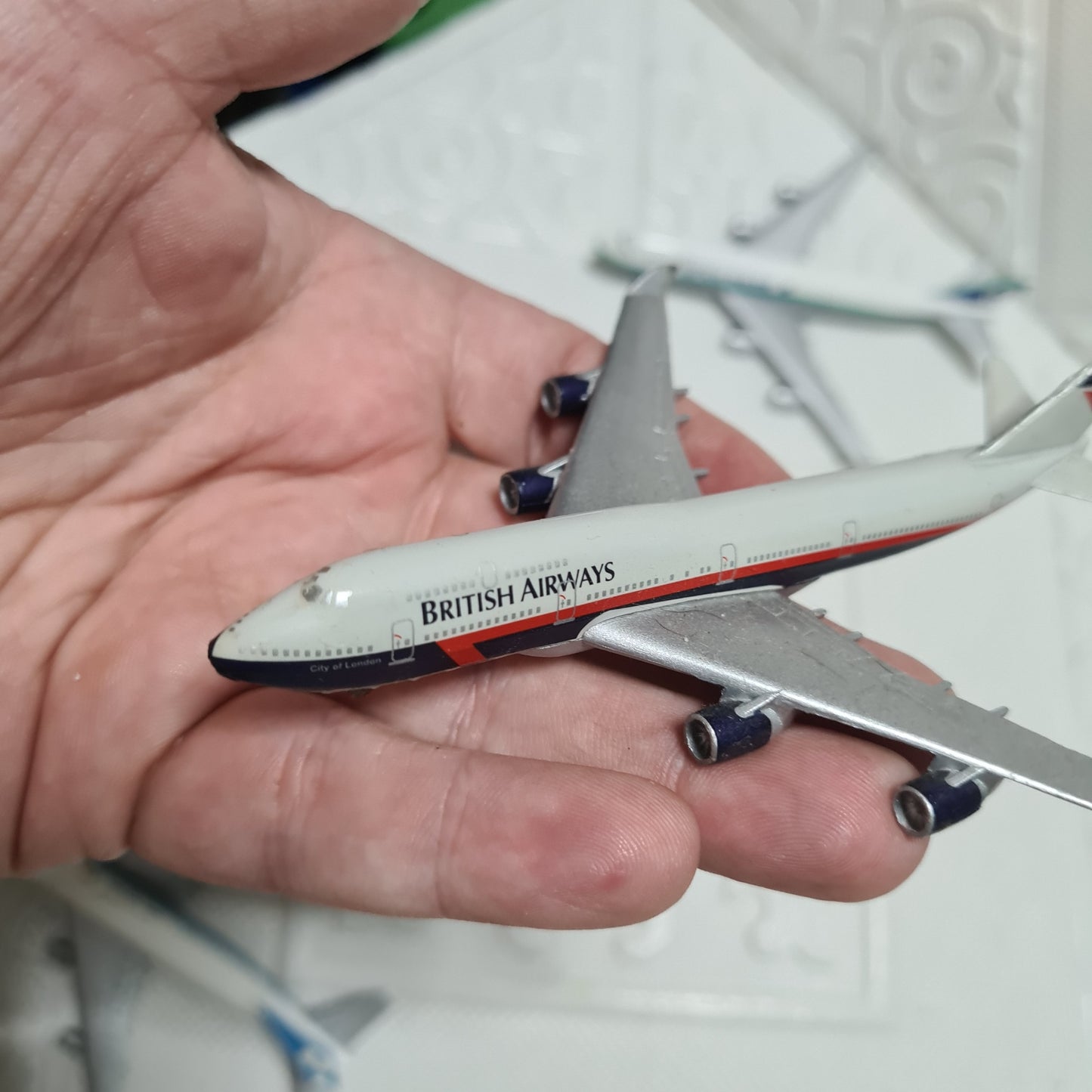 Schabak 1:600 Boeing 747 bundle of loose planes British Airways, Caledonia, Sabena, Air New Zealand  lot 5