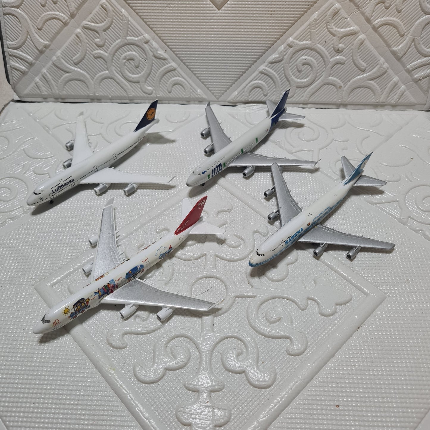 Schabak 1:600 Boeing 747 bundle of loose planes Sabena, Lufthansa, UTA, Northwest lot 6