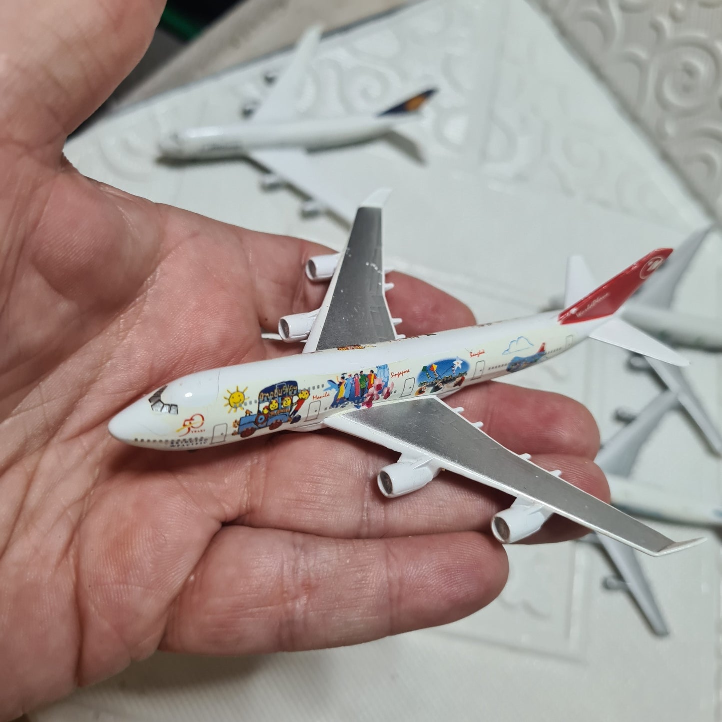 Schabak 1:600 Boeing 747 bundle of loose planes Sabena, Lufthansa, UTA, Northwest lot 6