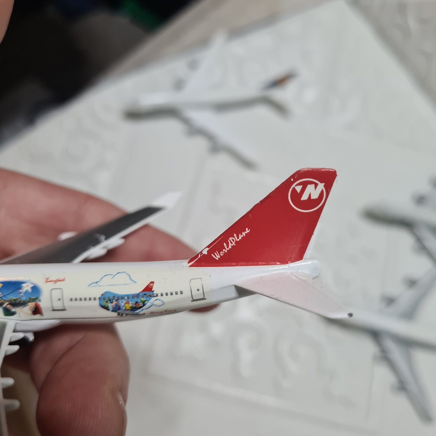 Schabak 1:600 Boeing 747 bundle of loose planes Sabena, Lufthansa, UTA, Northwest lot 6