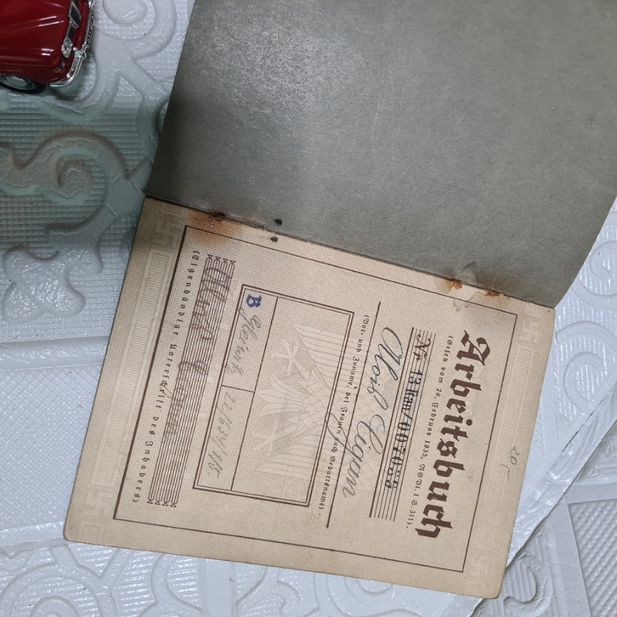 Deutches Reich Arbeitsbuch 1930's 40's Labour book papers please fair example ww2