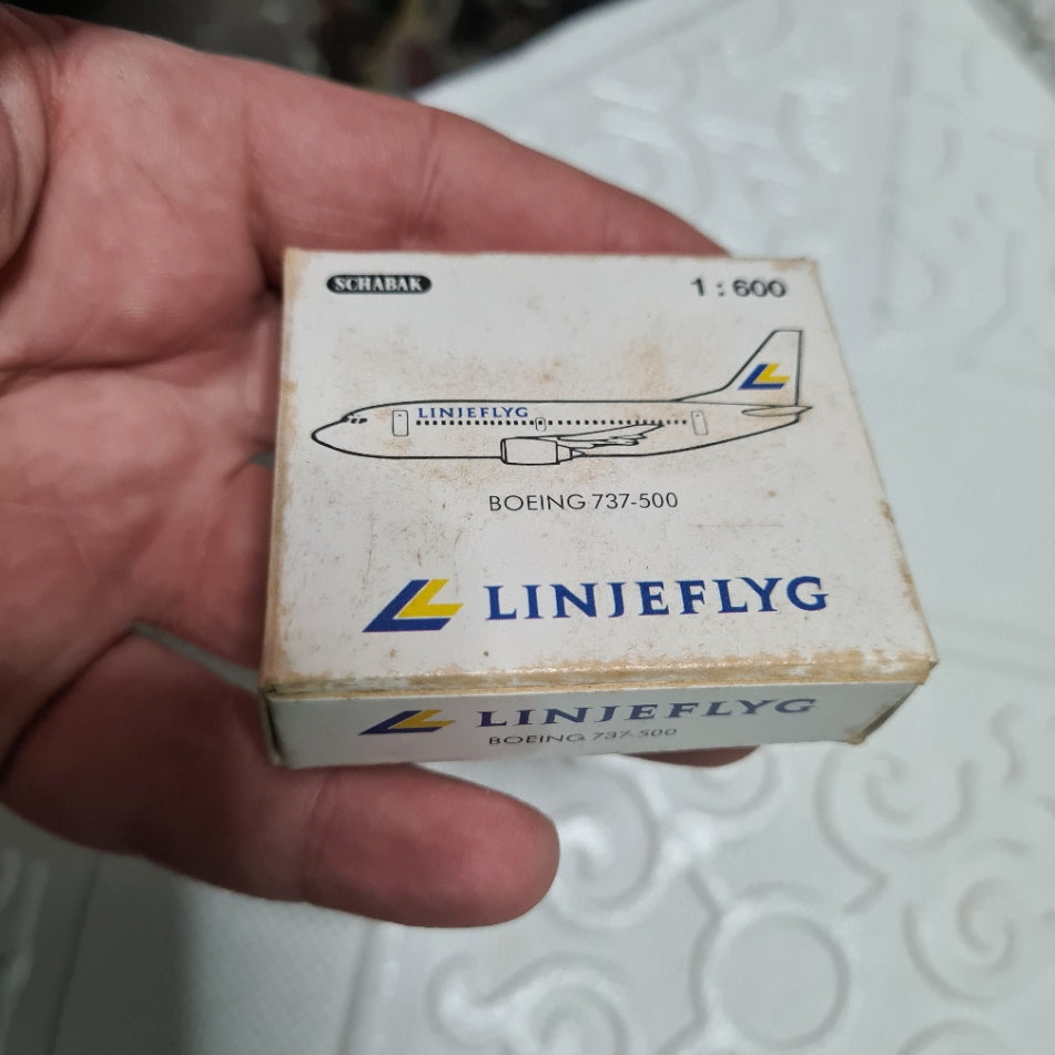 Schabak 1:600 Boeing 737-500 LINJEFLYG Germany diecast plane 945/70