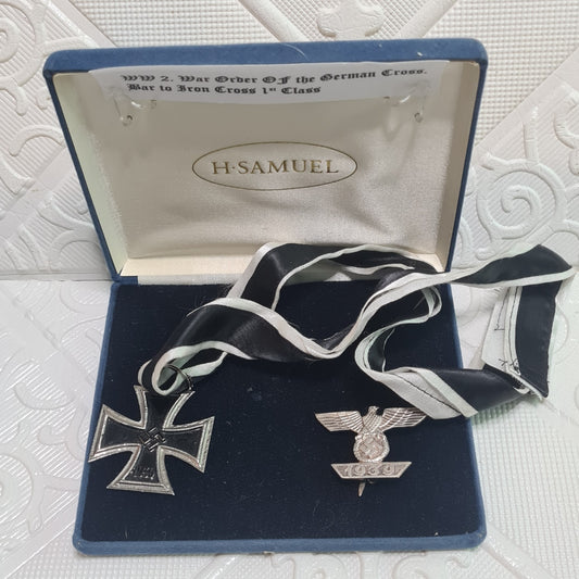 WW2 War order of the German cross bar to the iron Cross 1st class stamped L/22 1939