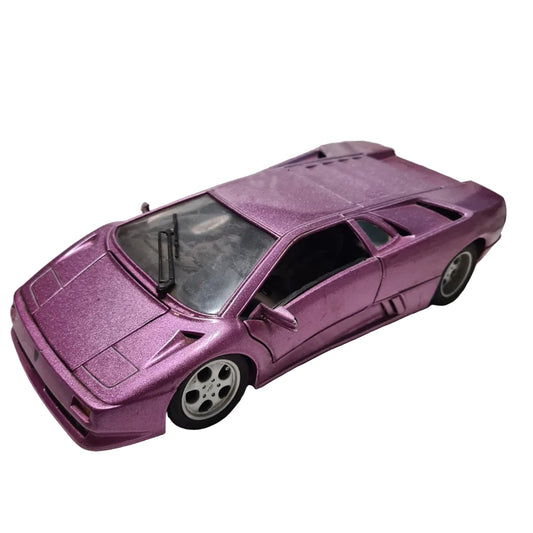 Maisto 1:18 Lamborghini Diablo dark metallic pink diecast model used will show some wear