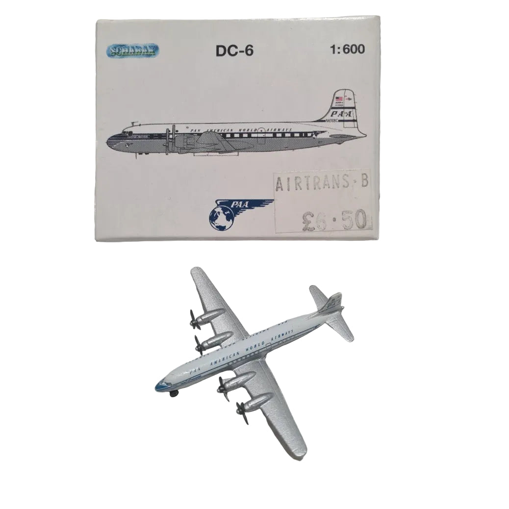 Schabak 1:600 DC-6 PAA PAN-AM  German made diecast plane 948/7 very good boxed