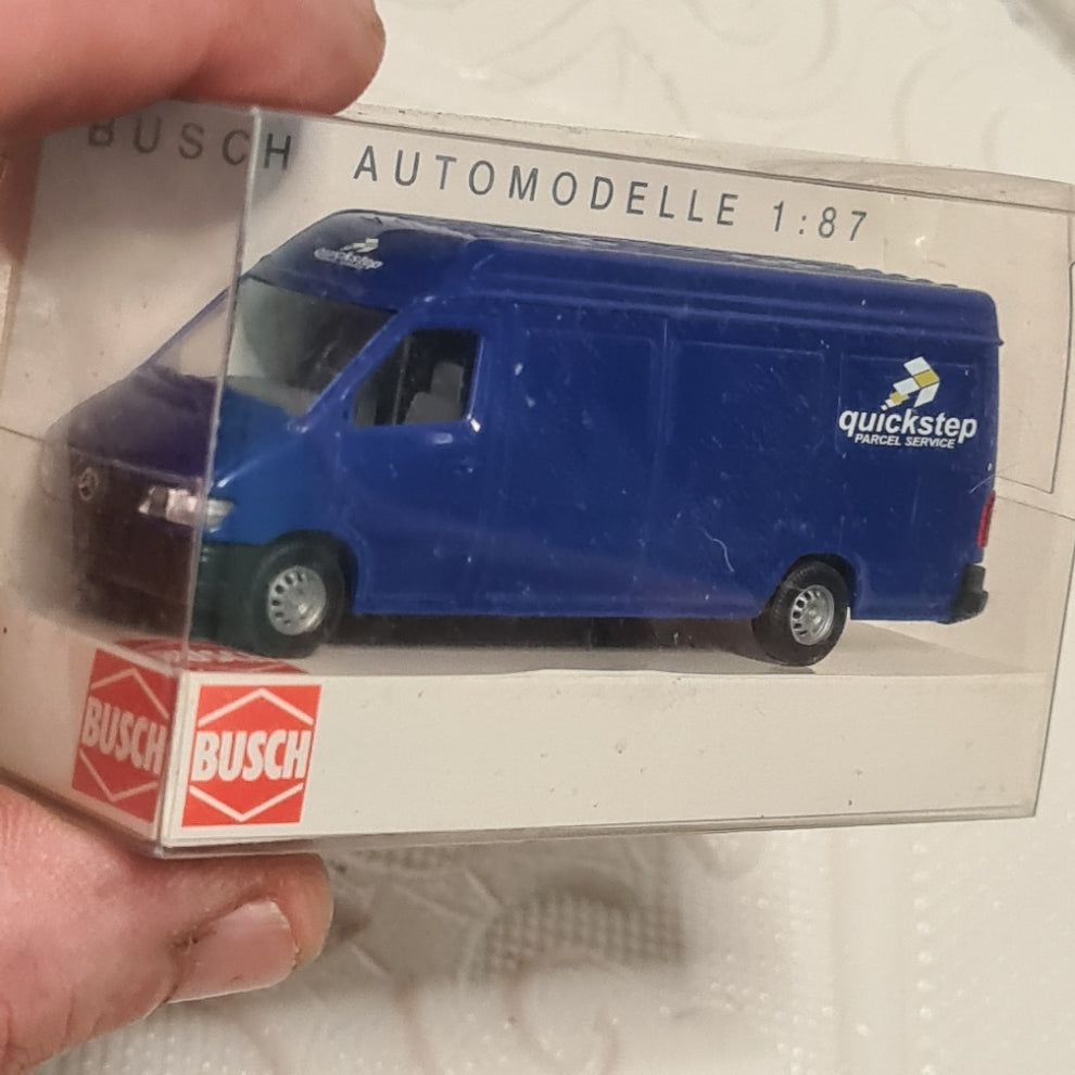 1:87 Busch Mercedes Sprinter "Quickstep Livery" perfect boxed plastic model train scale