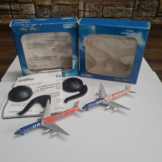 Schabak 1:600 DC-8 ONA 200 Years USA U.S FLAG + Southern flag silver wings rare issues