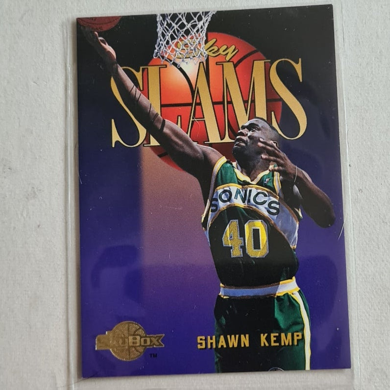 Shawn Kemp 1995 Skybox sky slams #307 NBA Basketball Seattle Super Sonics Excellent Sleeved