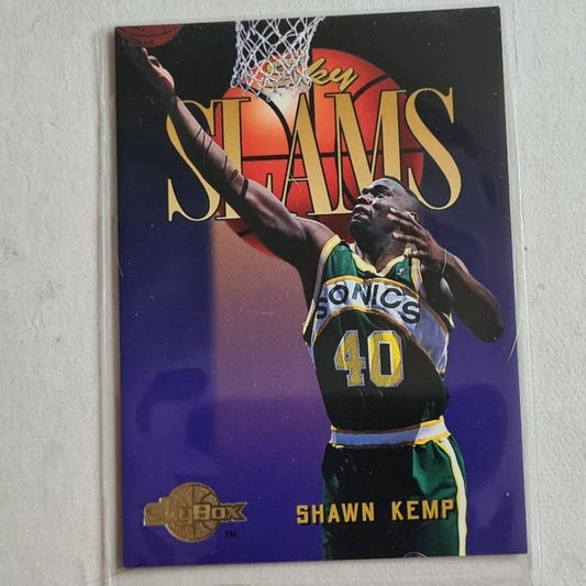 Shawn Kemp 1995 Skybox sky slams #307 NBA Basketball Seattle Super Sonics Excellent Sleeved