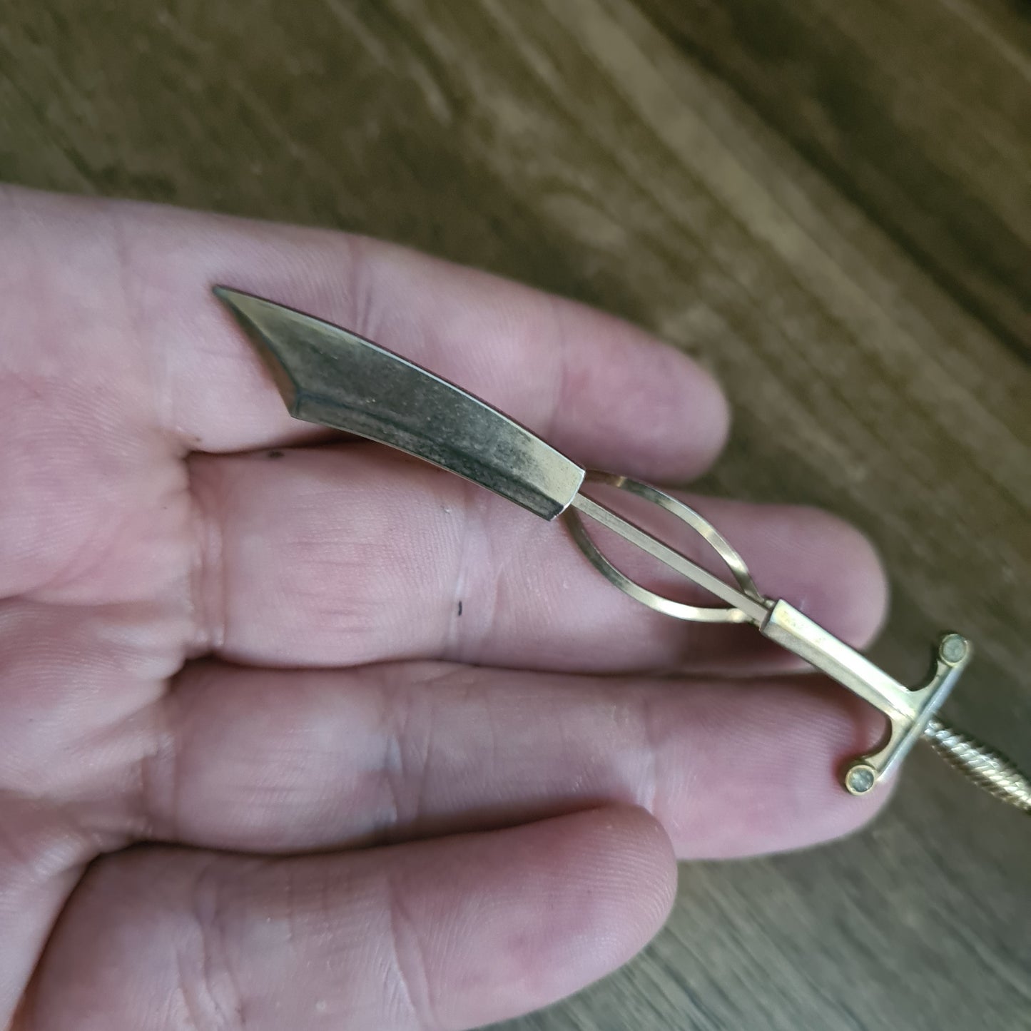 Stratton vintage tie pin clip gold tone sword made in England