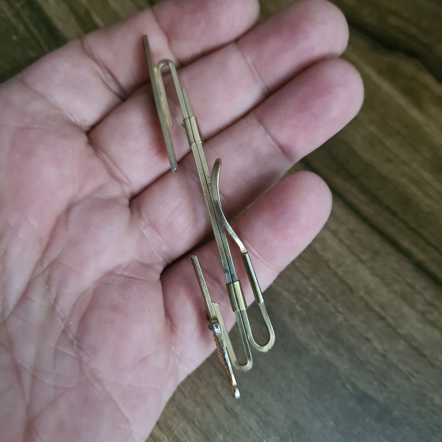Stratton vintage tie pin clip gold tone sword made in England