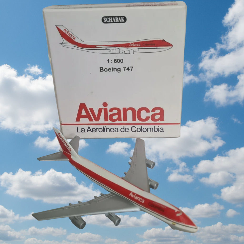 Schabak 1:600 Boeing 747 Avianca Columbia Airlines Diecast plane 901/140 nice