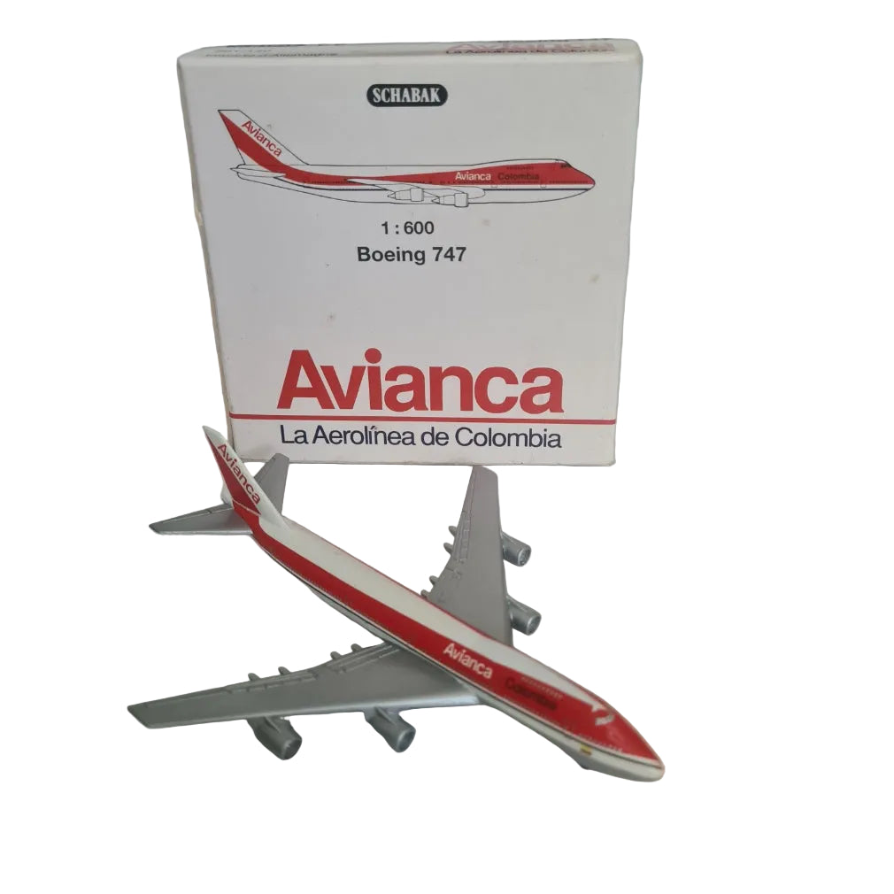 Schabak 1:600 Boeing 747 Avianca Columbia Airlines Diecast plane 901/140 nice