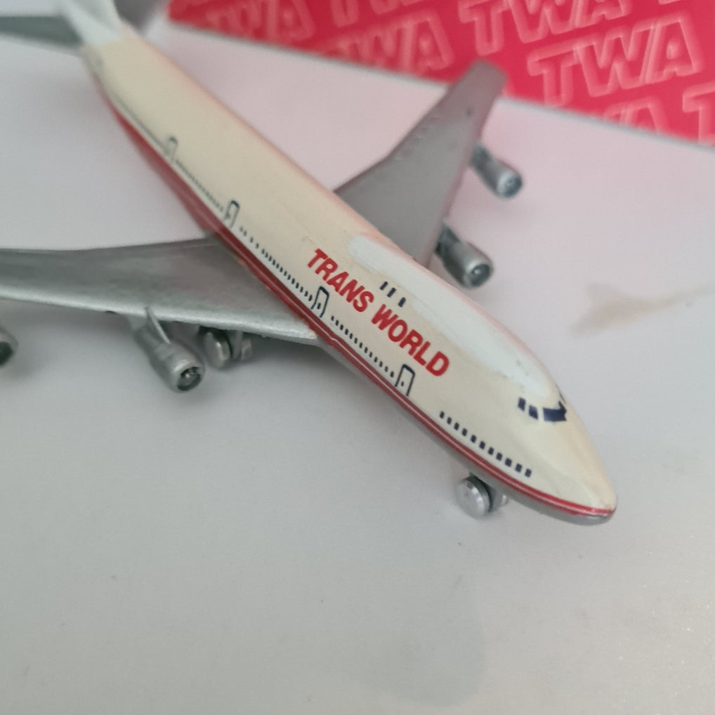 Schabak 1:600 Boeing 747-200 TWA German made Diecast plane 901/10