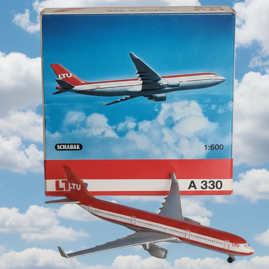Schabak 1:600 Airbus A-340 LTU German made Diecast plane 954/30 VGC
