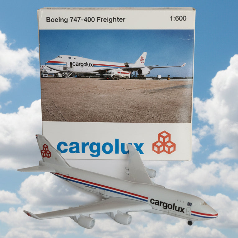 Schabak 1:600 Boeing 747-400 freighter Cargolux German made Diecast plane 921/52 VGC