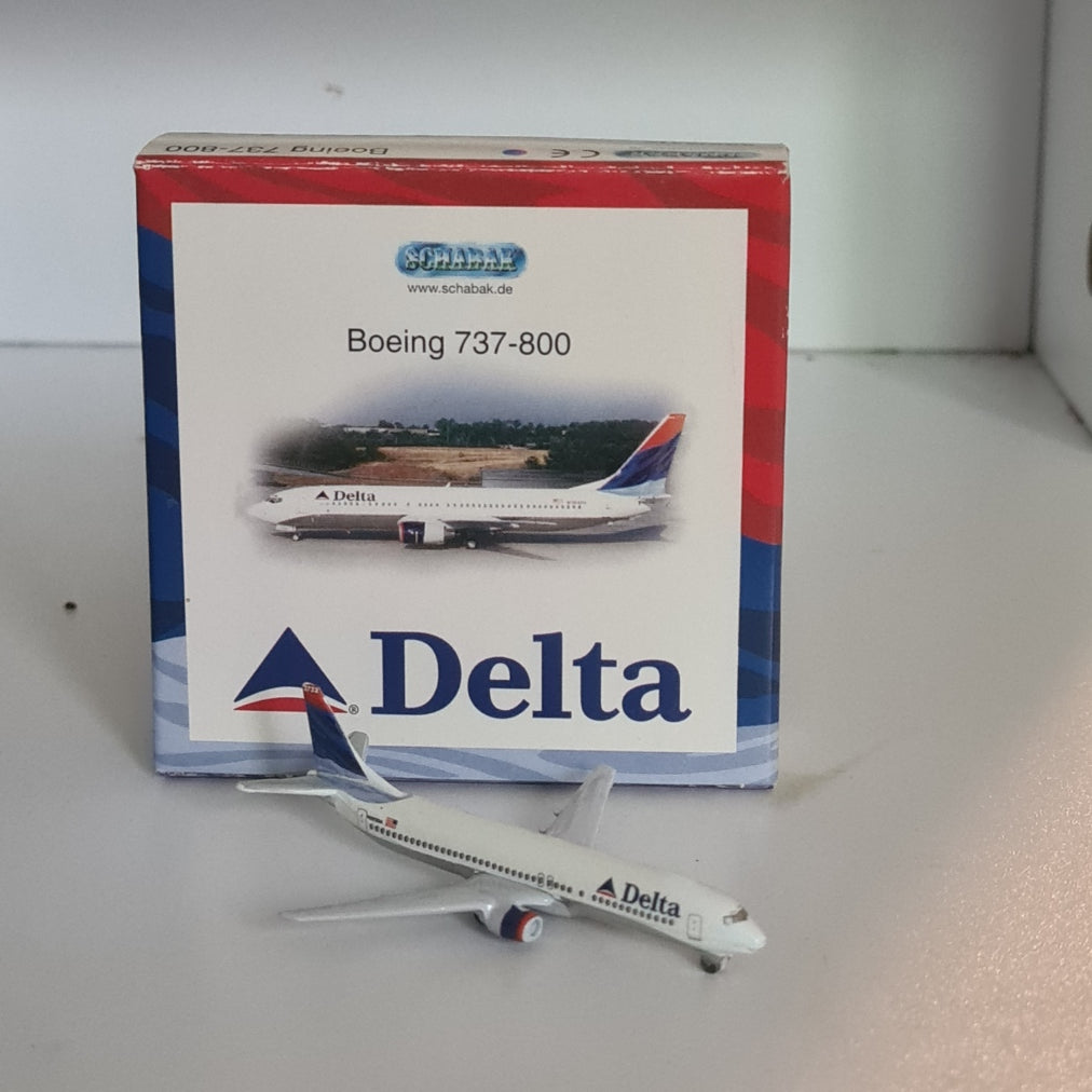 Schabak 1:600 Boeing 737-800 Delta Airlines diecast plane 965/21tc VGC boxed